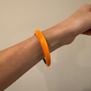 Alexis Bittar Lucite Skinny Tapered Bangle Orange
